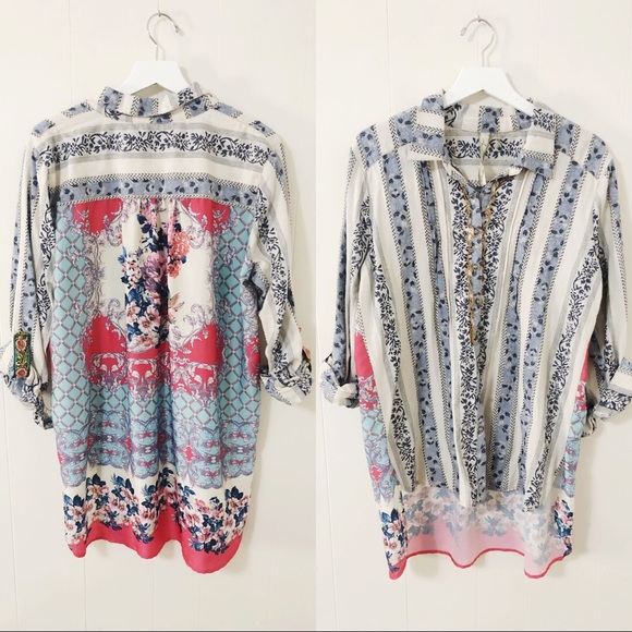 Anthropologie Tops - Aratta Silent Journey floral back blouse (XL)